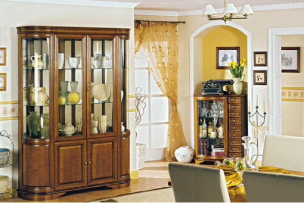 Meuble en bois massif Artisanat rustique Armoire classique Vitrine Vitrines-Z-W2