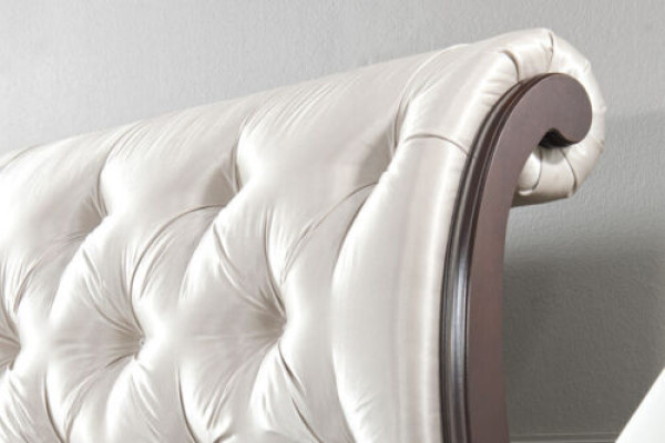 Lit Chesterfield Lits Lit double Lit de mariage Mobilier italien Bois Textile Cuir