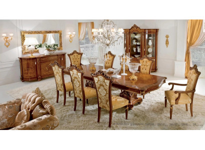 Chambre à manger Table à manger Chaise Vitrine Commode Miroir Ensemble 12 pièces