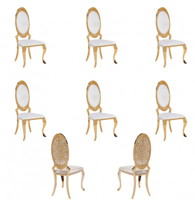 Chaise 6x Groupe de fauteuils de luxe en textile neuf pour salle à manger