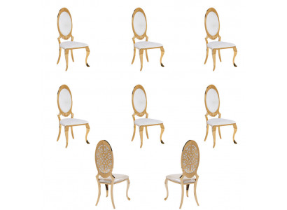 Chaise 6x Groupe de fauteuils de luxe en textile neuf pour salle à manger