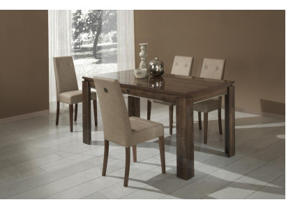 Chaise en bois avec revêtement pour salon Salle à manger Ensemble de salle à manger Ensemble de 4 pièces neuf.