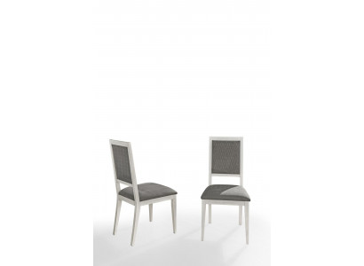 Chaise Chaise de salle à manger Bois Tissu Chaises de salle à manger Design Fauteuil Gris neuf Lehn nouveau