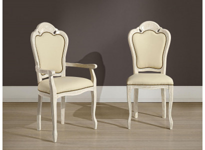Chaise avec accoudoir Chaise de salle à manger Bois neuf Chaises de salle à manger Design Fauteuil Baroque