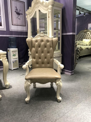 Chaise trône Fauteuil Bois Ensemble Salle à manger Designer Style antique Rococo Baroque