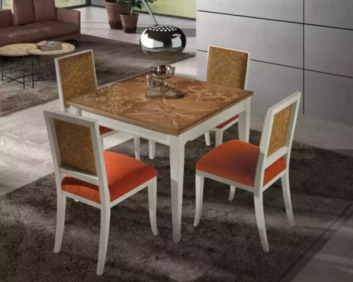 Salle à manger Chaise de concepteur Bois de luxe Style classique R Chaise rembourrée