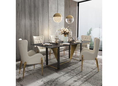 Salle à manger Chesterfield 1x Ensemble de chaises Rembourrage de siège Suite Salon