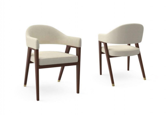 Chaises design Rembourrage Chaise d'hôtel Tissu Bois Mobilier de salle à manger neuf