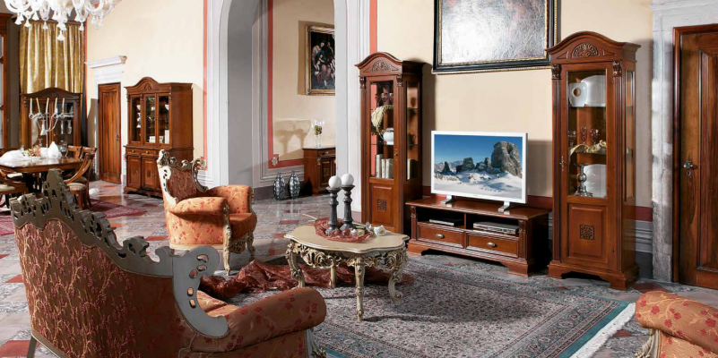 Unité murale Ensemble Vitrines Vitrine Commode Salon Mobilier Ameublement Suite Bois massif