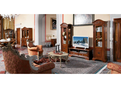 Unité murale Ensemble Vitrines Vitrine Commode Salon Mobilier Ameublement Suite Bois massif