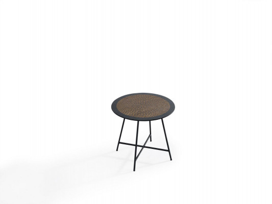 Table basse de style contemporain avec un plateau en imitation de bois naturel