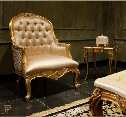 Salon beige Ensemble canapé Chesterfield classique 3 places Fauteuil