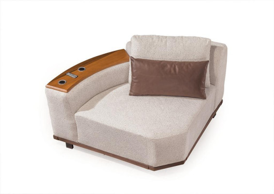 Canapé d'angle exclusif en beige en forme de L pour salon. Canapé rembourré neuf.