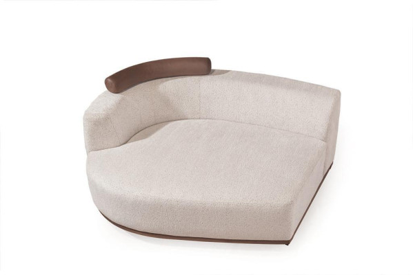 Canapé d'angle beige pour salon, canapé exclusif en forme de L, cadre en bois moderne