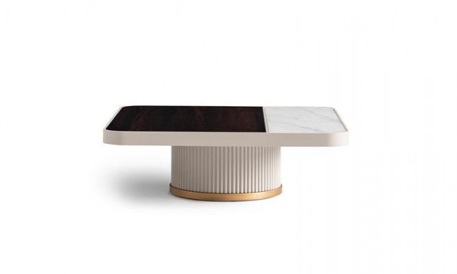 Suite Salon Canapé 3 places Canapé en tissu beige Tables basses 4pcs