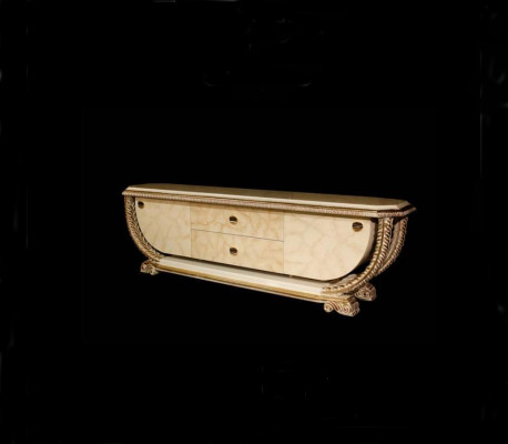 Ensemble de salle à manger classique: table à manger noble, 4 chaises, buffet, vaisselier - 8 pièces