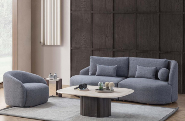 Complétez l'ensemble de sièges de salon designer canapé trois places fauteuil 2 pièces