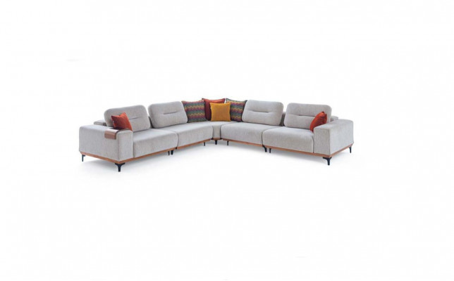 Canapé rembourré en L en forme de coin exclusif blanc Designer Canapé d'angle Salle de séjour Place assise