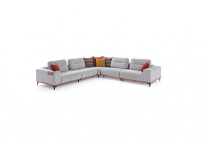 Canapé rembourré en L en forme de coin exclusif blanc Designer Canapé d'angle Salle de séjour Place assise