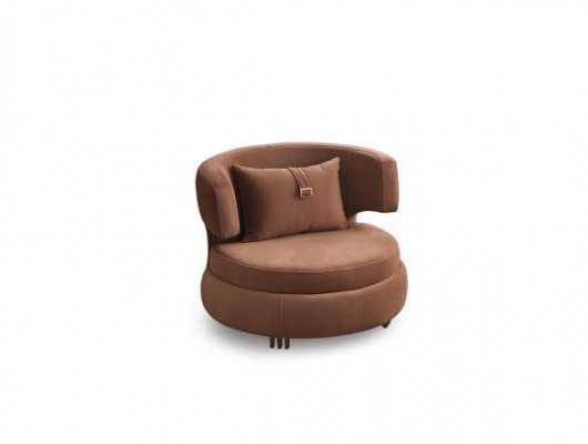 Fauteuil de luxe Salon Tissu d'ameublement Brun Siège neuf Design moderne