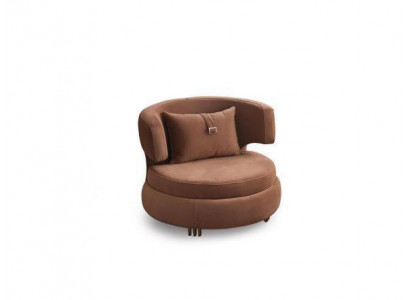 Fauteuil de luxe Salon Tissu d'ameublement Brun Siège neuf Design moderne