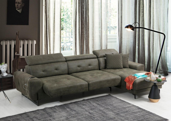 Canapé d'angle relax en forme de L Mobilier de luxe Salon Canapé d'angle Canapé Rembourrage Moderne nouveau