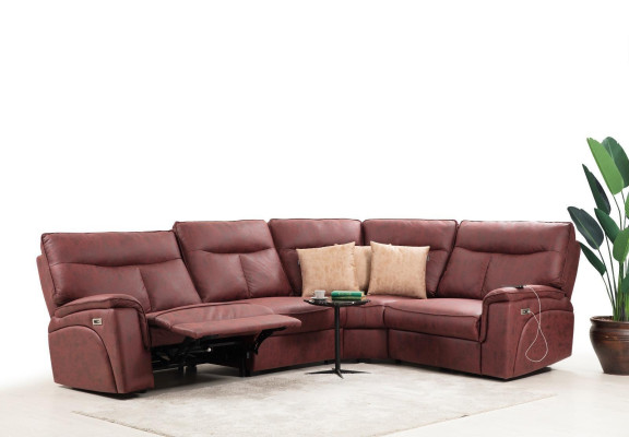 Canapé d'angle de luxe Canapé rouge Canapé en forme de L moderne Mobilier rembourré de designer Salon