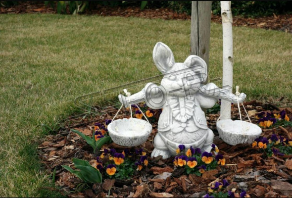 Décoration de jardin Lapin Patio Pierre Figures Décoratives Statue de la Nature