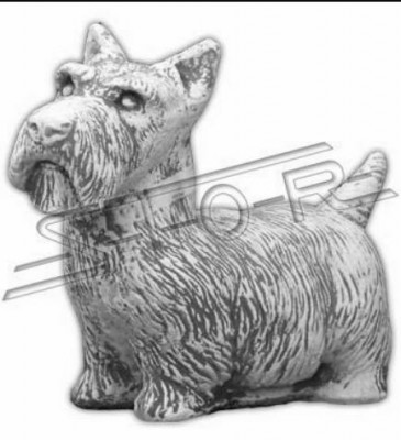 Décoration de jardin Chien Patio Figures en pierre Blanche Statue Figure décorative