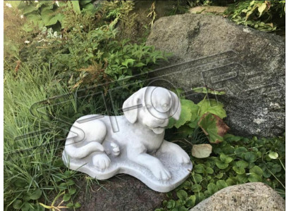 Décoration de jardin Chien Pierre Patio Figurine Figurines Statue Décorative Blanche