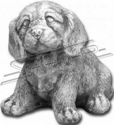 Décoration de jardin Chien Patio Pierre Figure Figurines Statuette Décorative Blanche