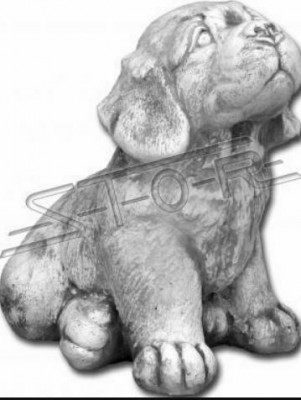 Décoration de jardin Chien Patio Pierre Figure Blanche Figures Statue Décorative