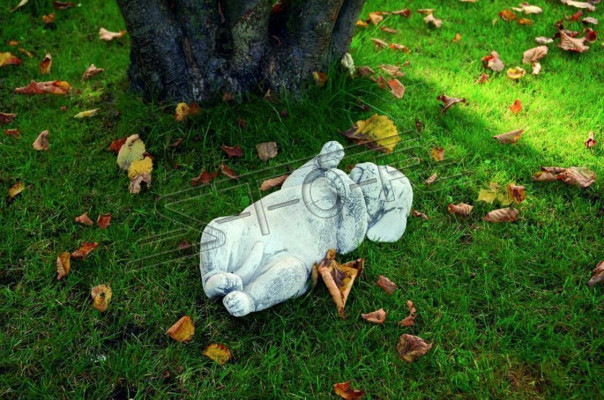 Décoration de jardin Chien Patio Figurines en Pierre Statue blanche décorative