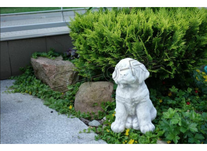 Décoration de jardin Chien Patio Pierre Blanche Figurines Statue Décorative