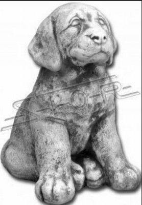 Décoration de jardin Chien Patio Pierre Blanche Figurines Statue Décorative