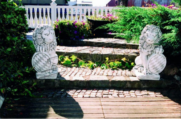 Décoration de jardin Statue de lion Sculpture naturelle Figures Sculptures Designer