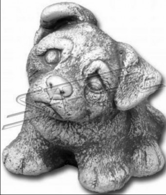 Décoration de jardin Chien blanc Figurines en pierre de patio Statue décorative Figure