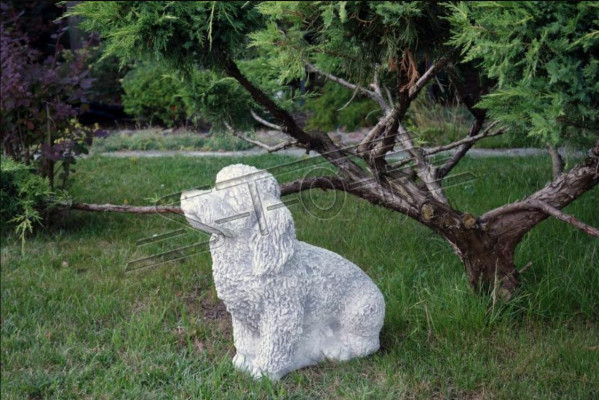 Décoration blanche de jardin Chien Pierre Patio Figure Figurines Statue décorative