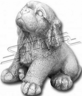 Décoration blanche de jardin Statue de chien de patio en pierre Figurines décoratives Statuette