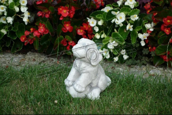 Décoration blanche de jardin Chien Patio Pierres Figures Décoratives Statue Figure