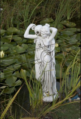 Figure de jardin "Mme Fontaine" 76cm figurine de bassin en pierre moulée