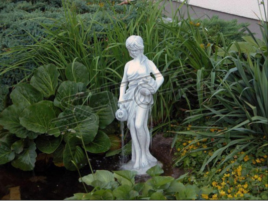 Figurine de jardin "Mme Fontaine" 78cm figurine de bassin en pierre coulée de personnes