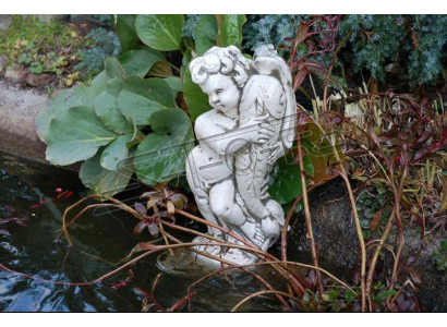 Figure de jardin ange Fontaine 42cm figurine étang personnes en pierre coulée