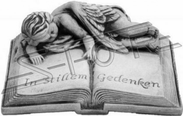 Texte grave dans la décoration de pierre de commémoration silencieuse Statue de livre en figure