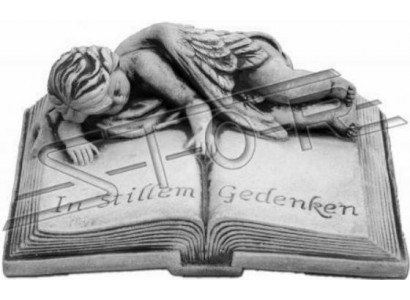 Texte grave dans la décoration de pierre de commémoration silencieuse Statue de livre en figure