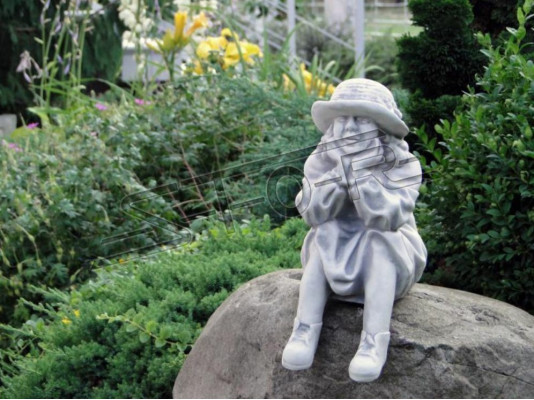 Garçon Assis Figure Statue Figures Sculpture Statues Décoration de Jardin Instantanée