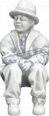 Garçon Assis Figurine Statue Décorative Figures Sculpture Statues Jardin