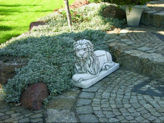 Statue de lion allongé, figurine de jardin, décoration de patio, sculpture