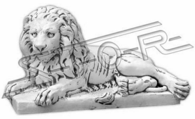 Statue de lion allongé Figure Décoration de jardin Patio Blanc Sculpture naturelle