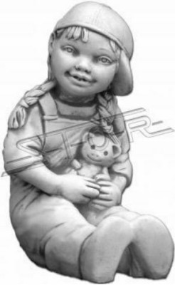 Fille 34cm Figur Statue Figures Sculpture Statues Jardin